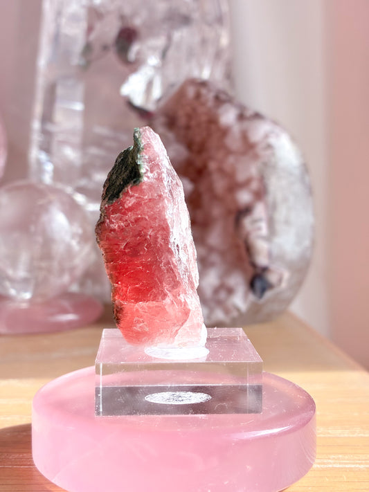 Swiss pink fluorite specimen