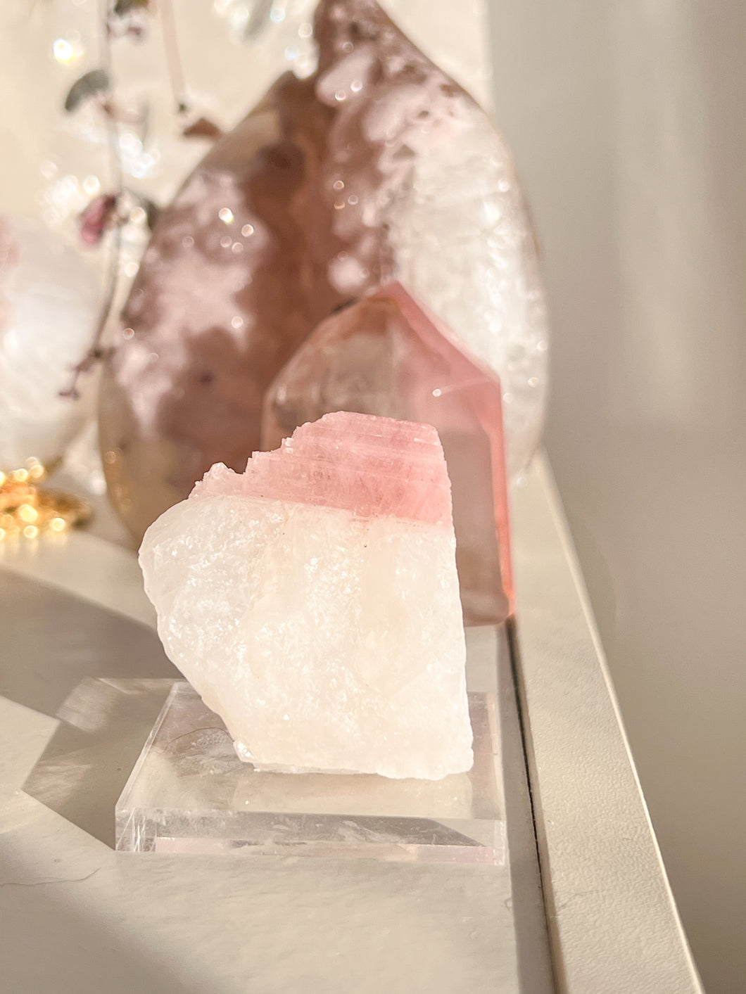 Pink Tourmaline in Quartz