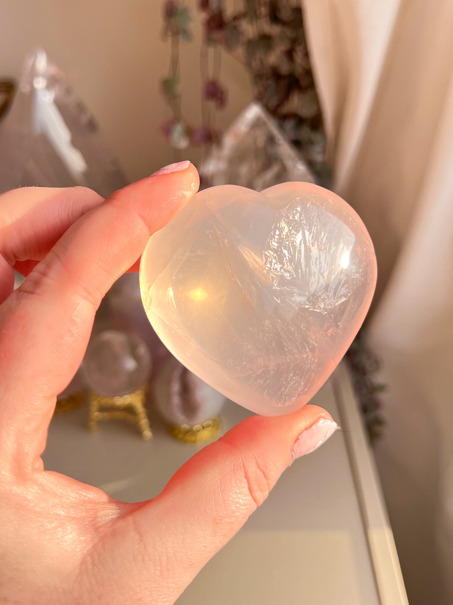 Star Rose Quartz Heart