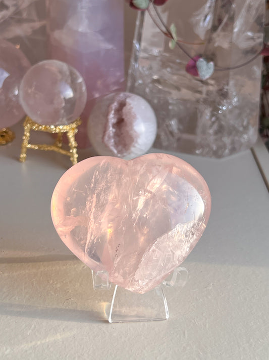 Star Rose Quartz Heart