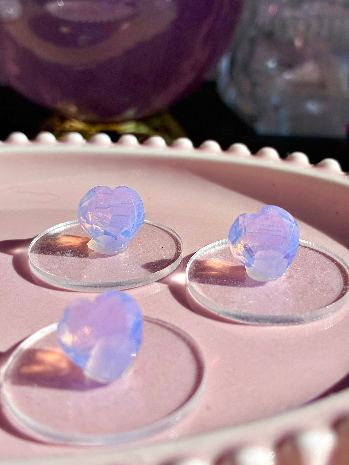 Lavender moon quartz heart