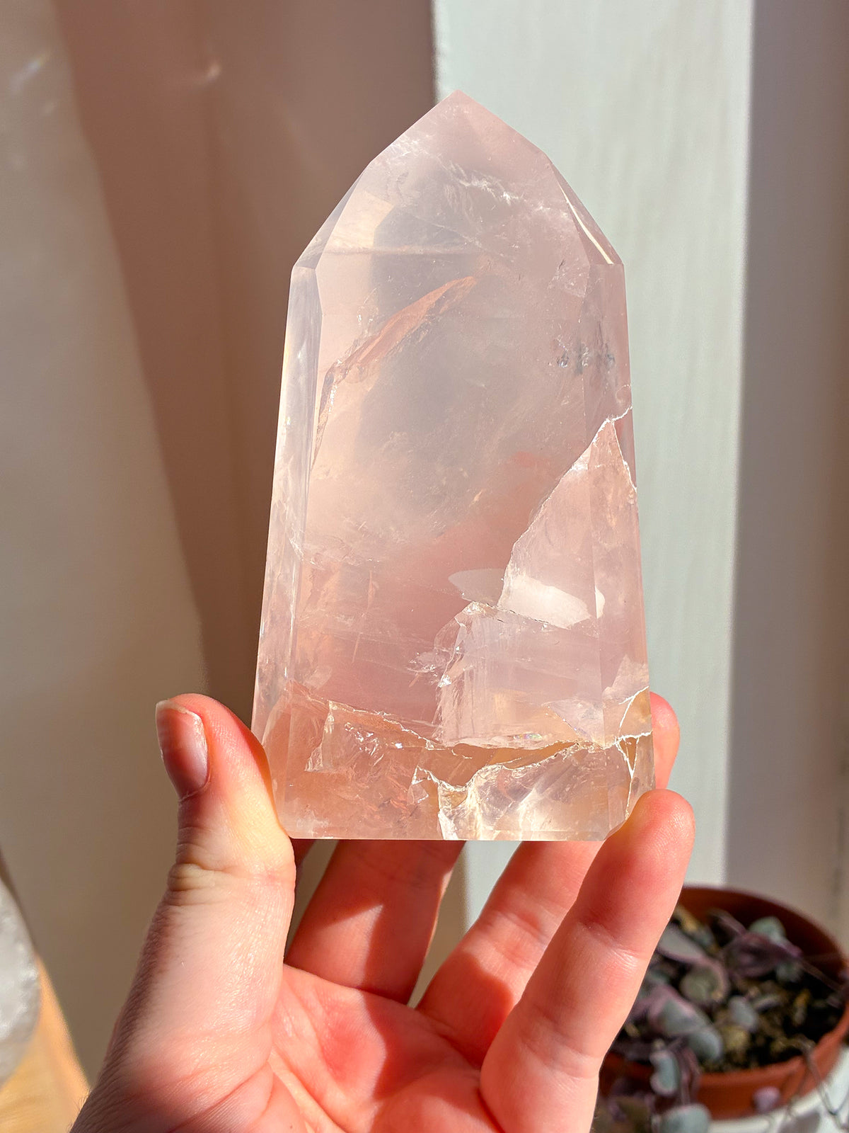 Brazlian Rose Quartz tower