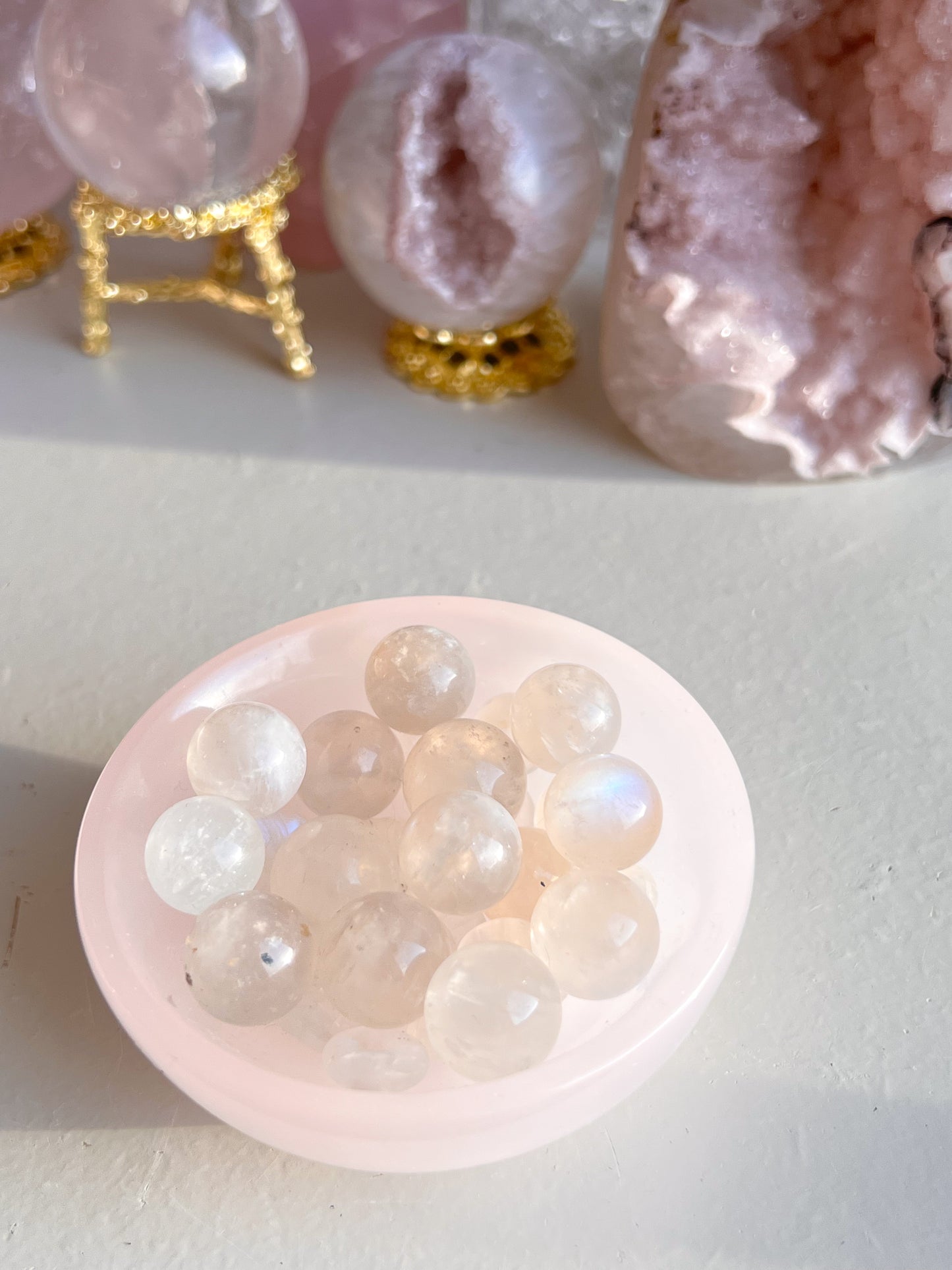 Mini moonstone spheres