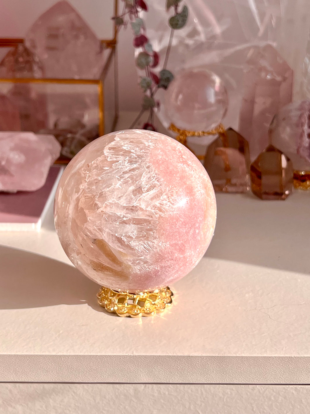 Pink amethyst sphere