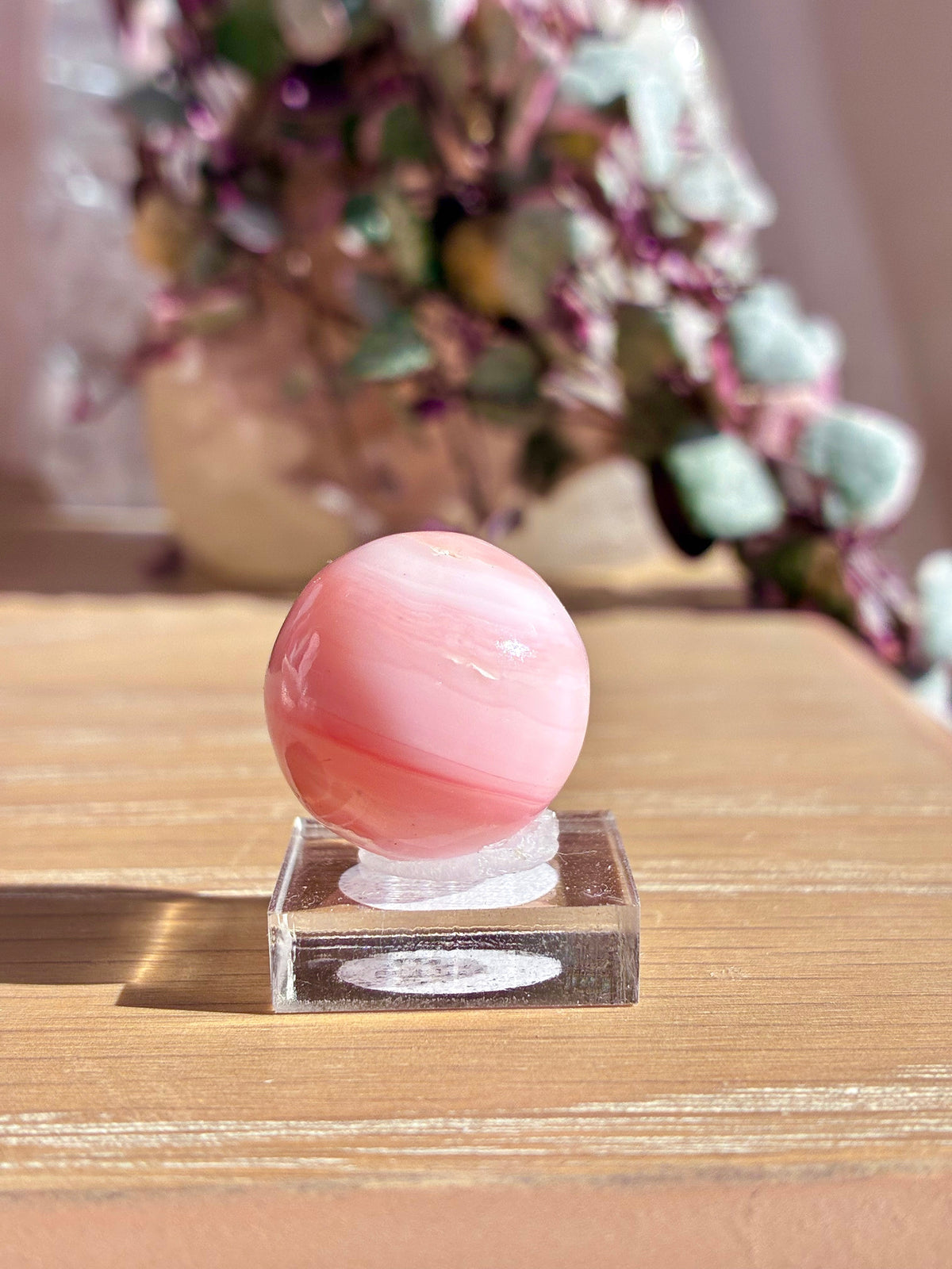 Pink opal sphere