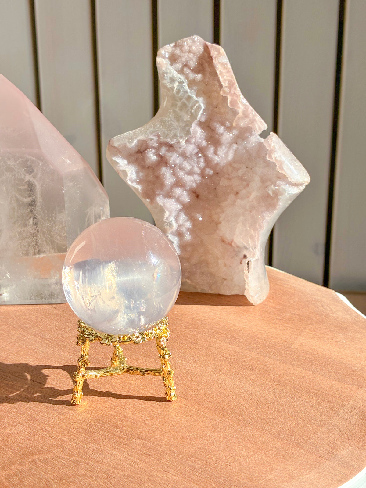 mozambique rose quartz sphere
