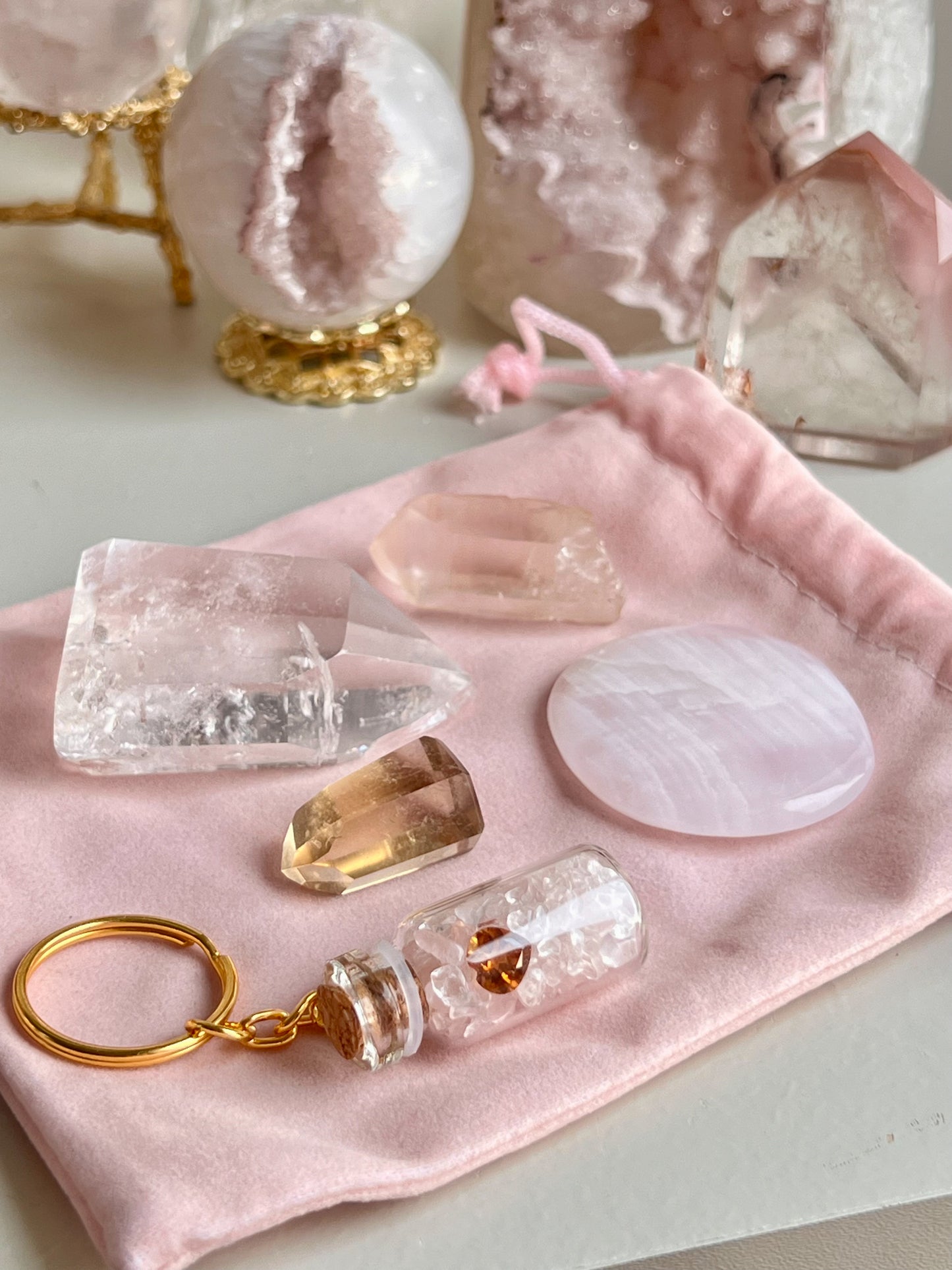 Blissful manifesting gift set with free rose quartz