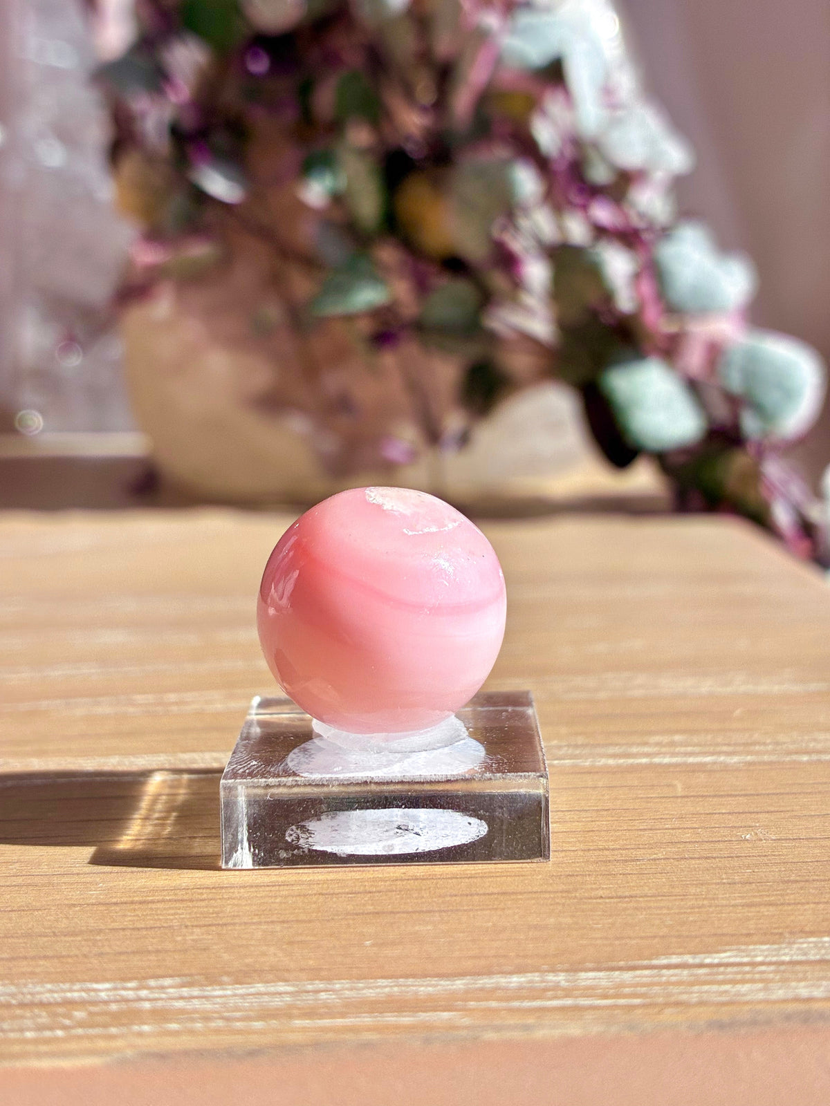 Pink opal sphere