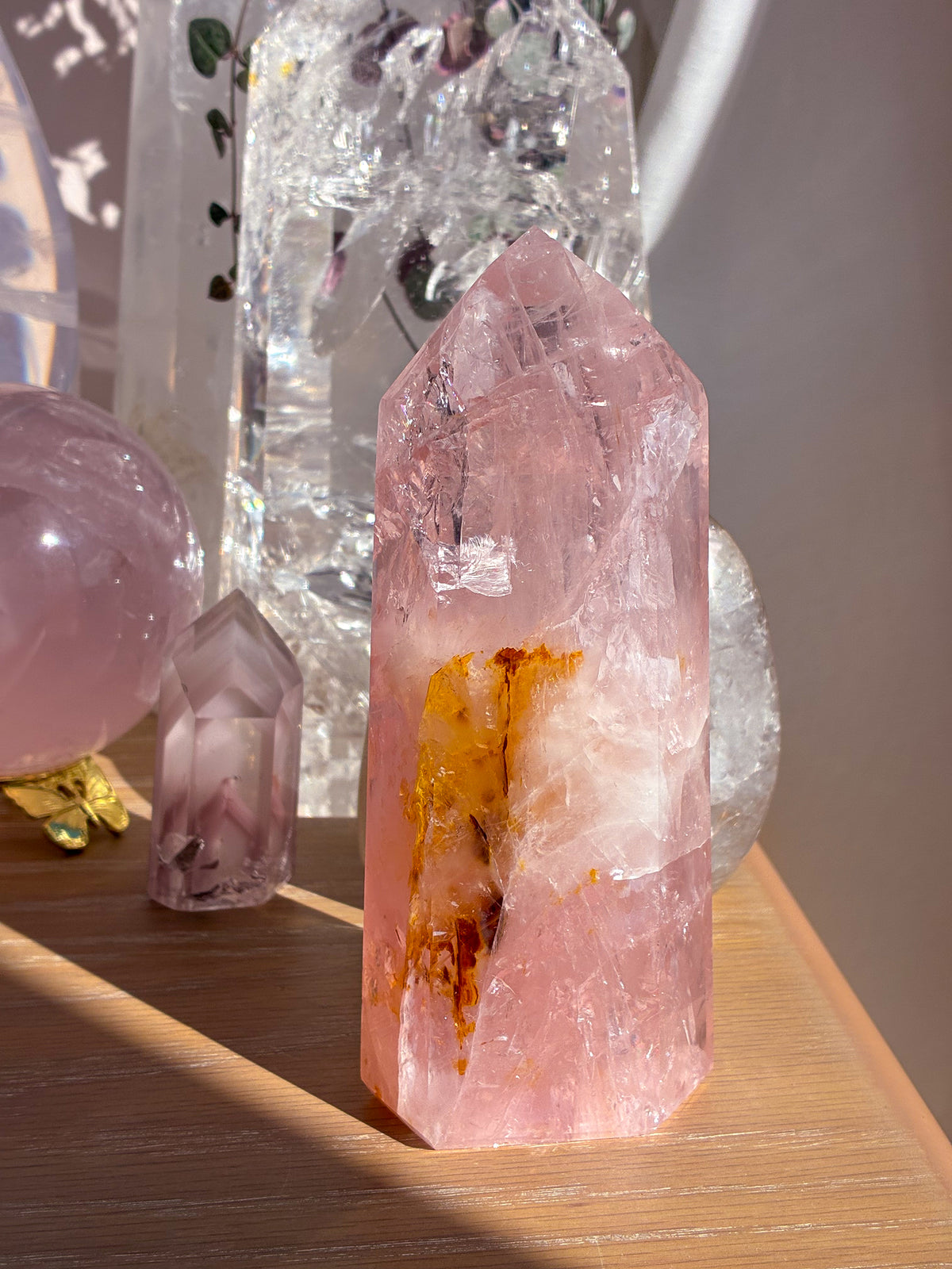 Brazlian Rose Quartz tower