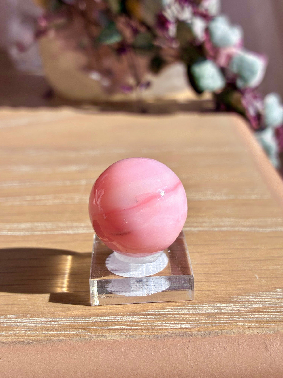 Pink opal sphere
