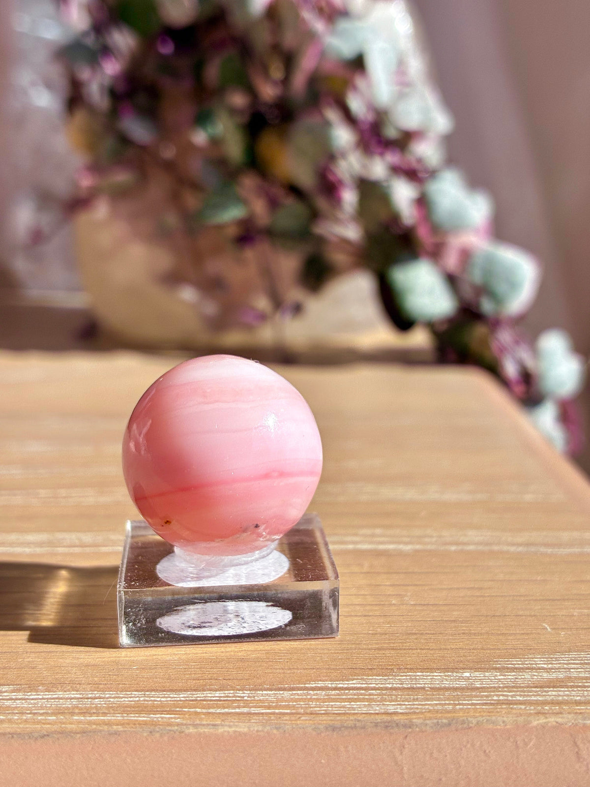 Pink opal sphere