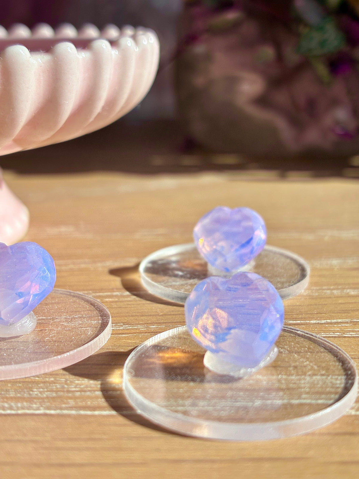 Lavender moon quartz heart