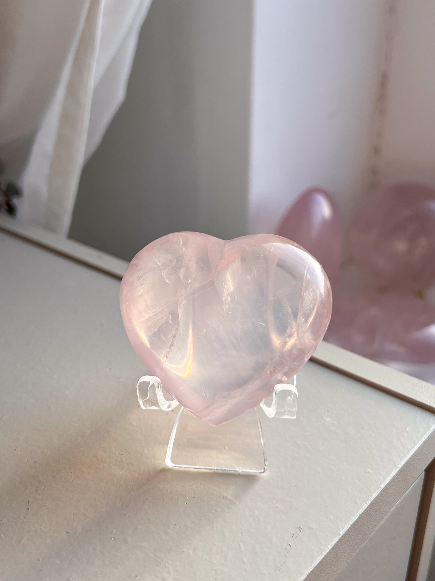 Star Rose Quartz Heart