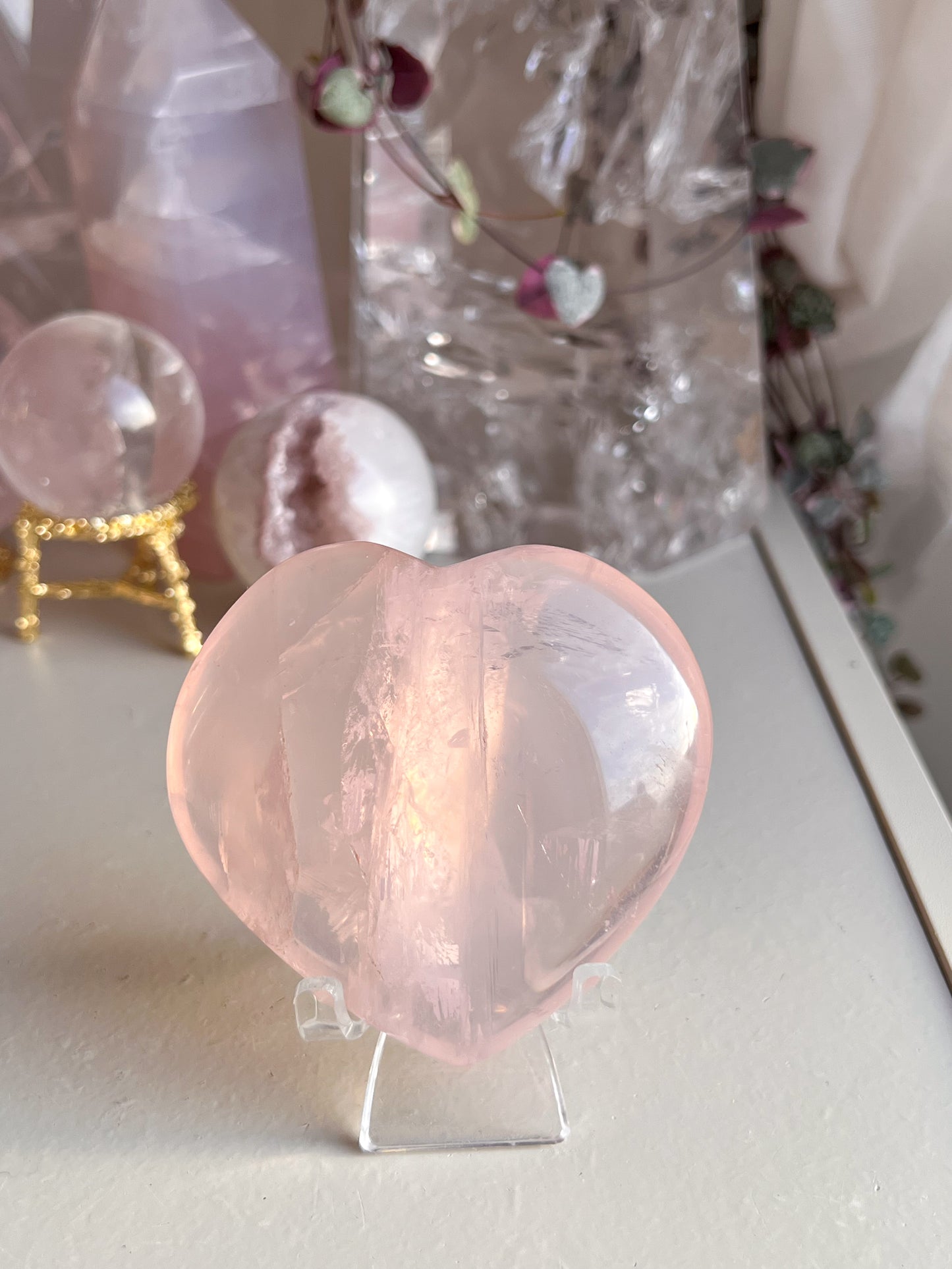Star Rose Quartz Heart