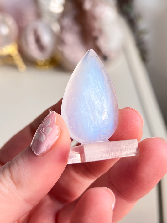 Gem grade moonstone teardrop