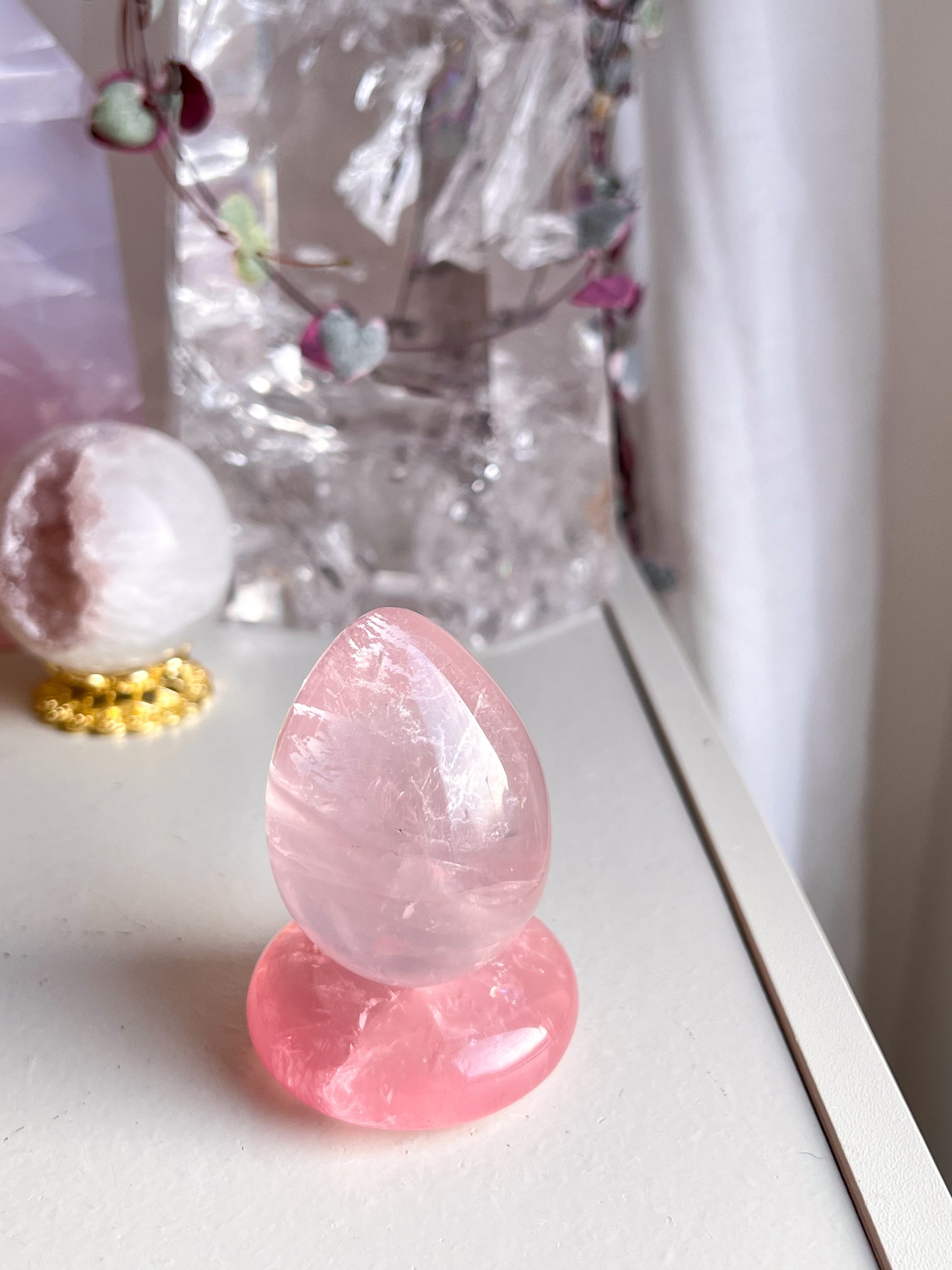 High Grade Star Rose Quartz egg