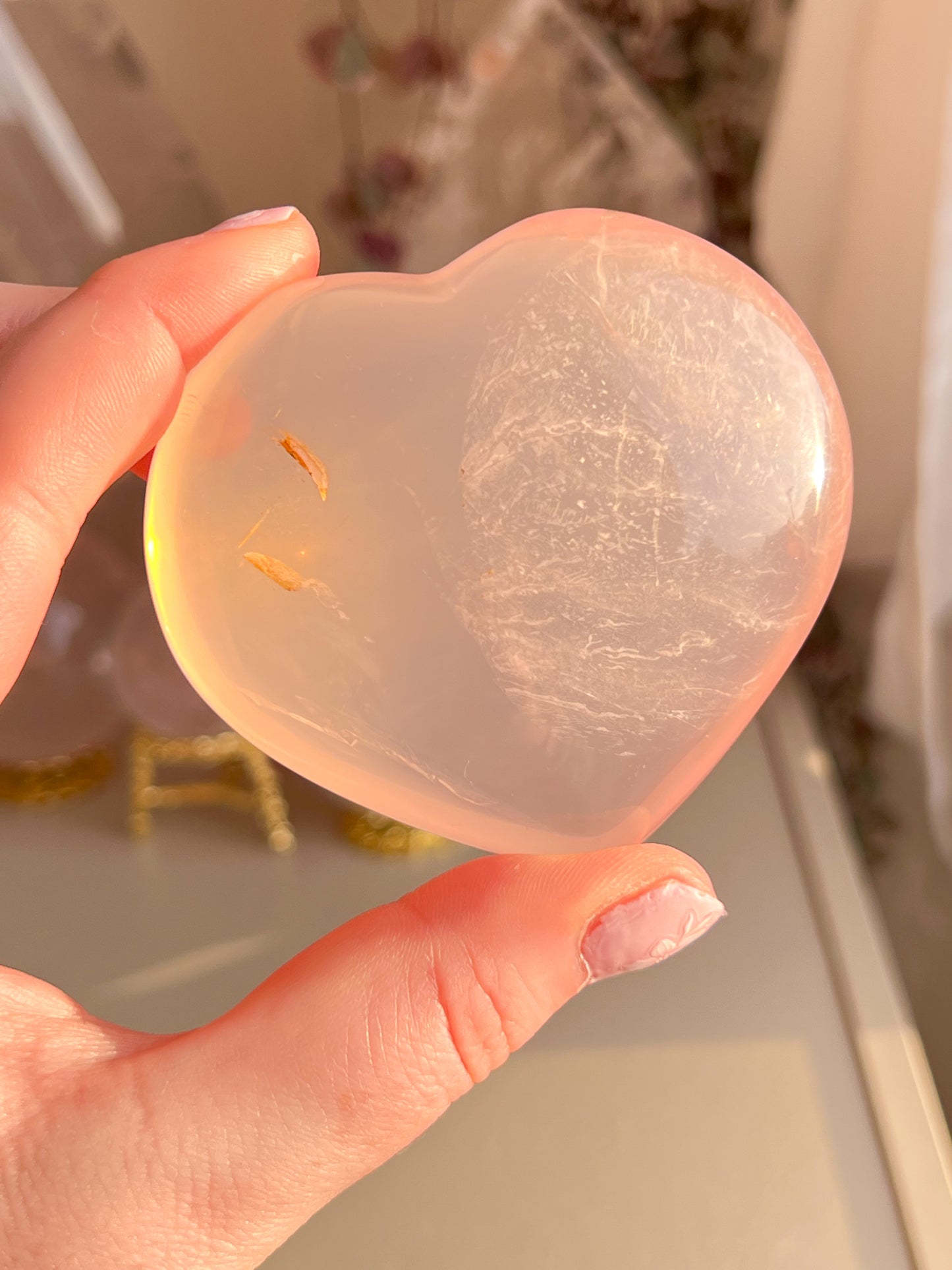 Star Rose Quartz Heart