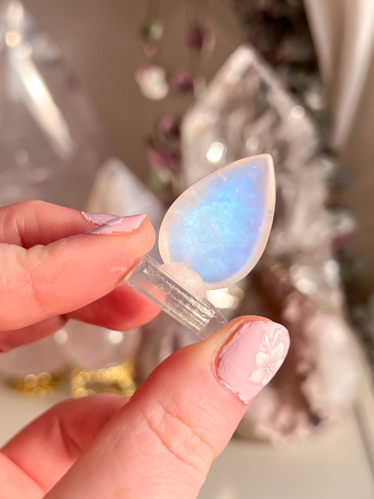 Gem grade moonstone teardrop