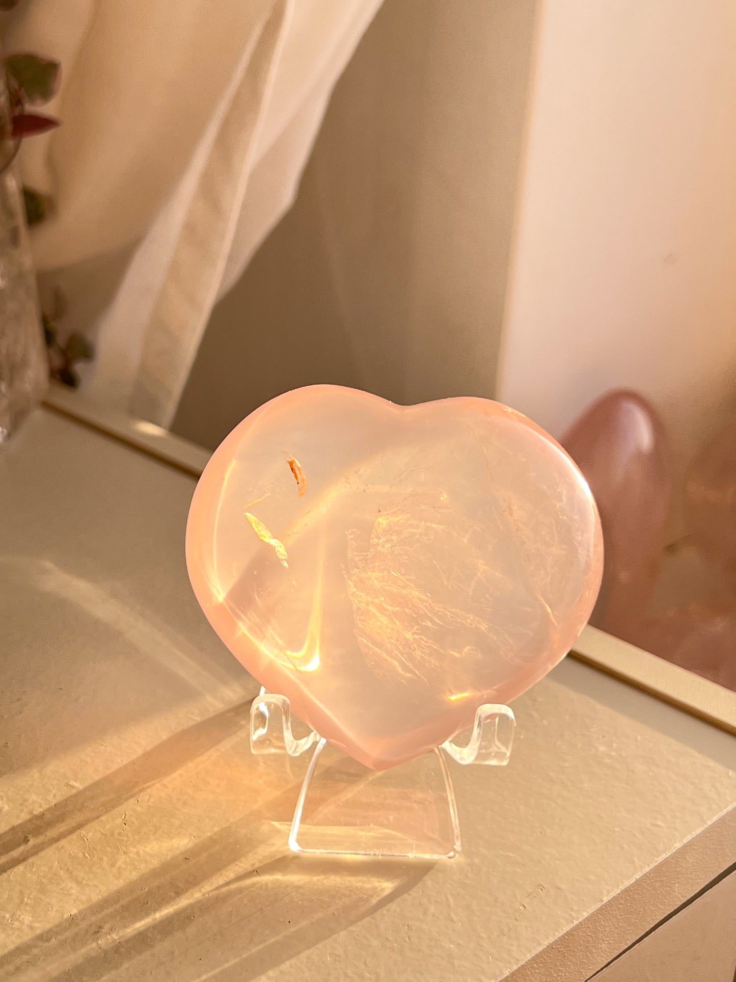 Star Rose Quartz Heart