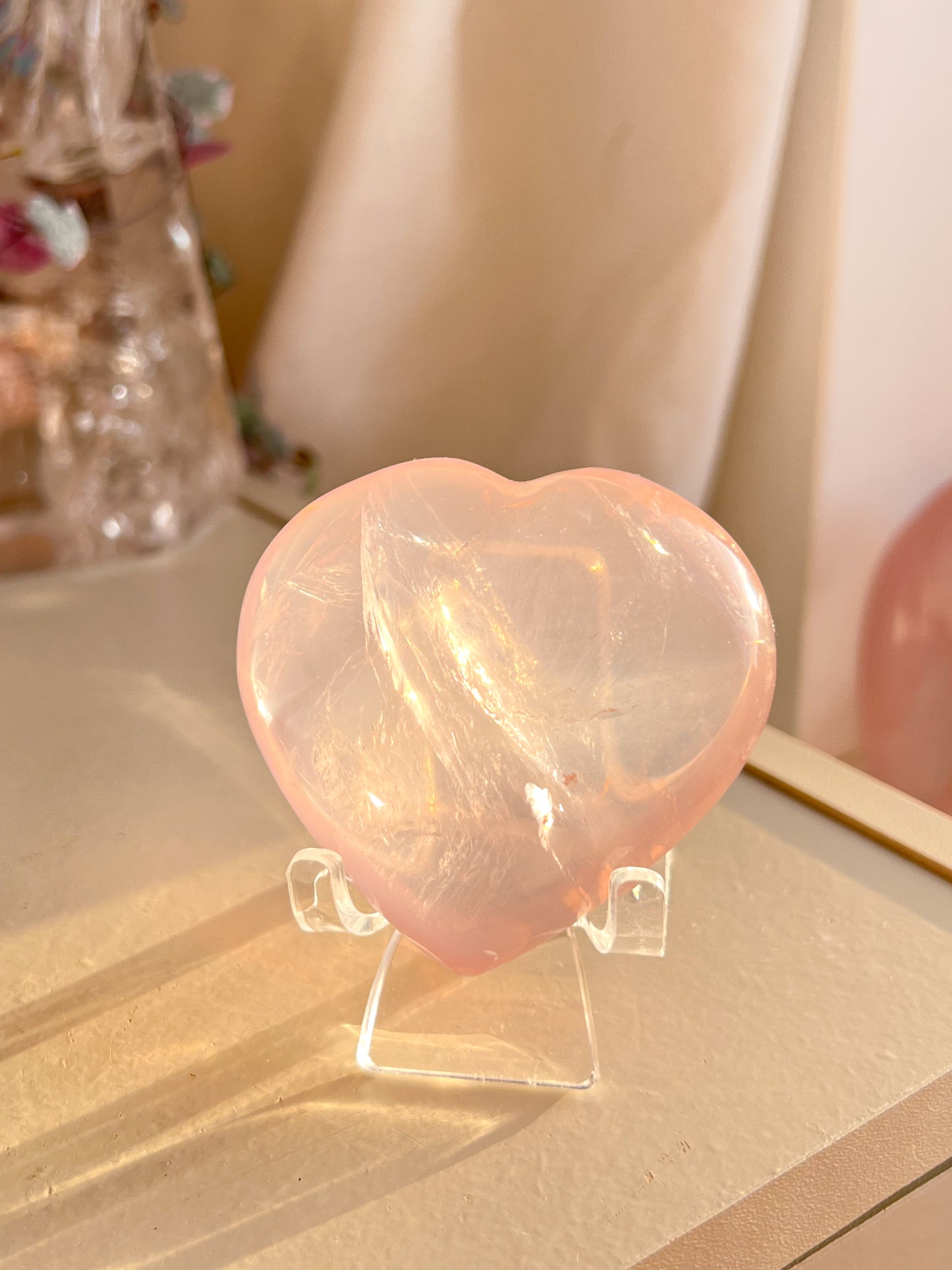 Star Rose Quartz Heart