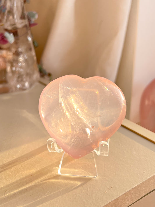 Star Rose Quartz Heart
