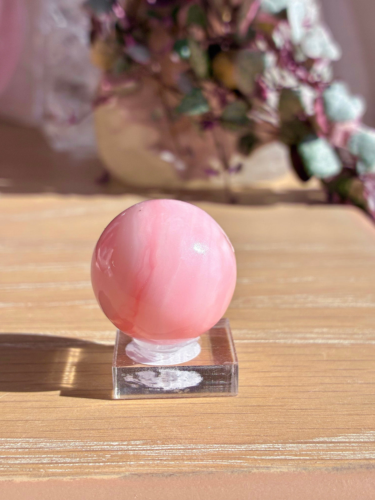 Pink opal sphere