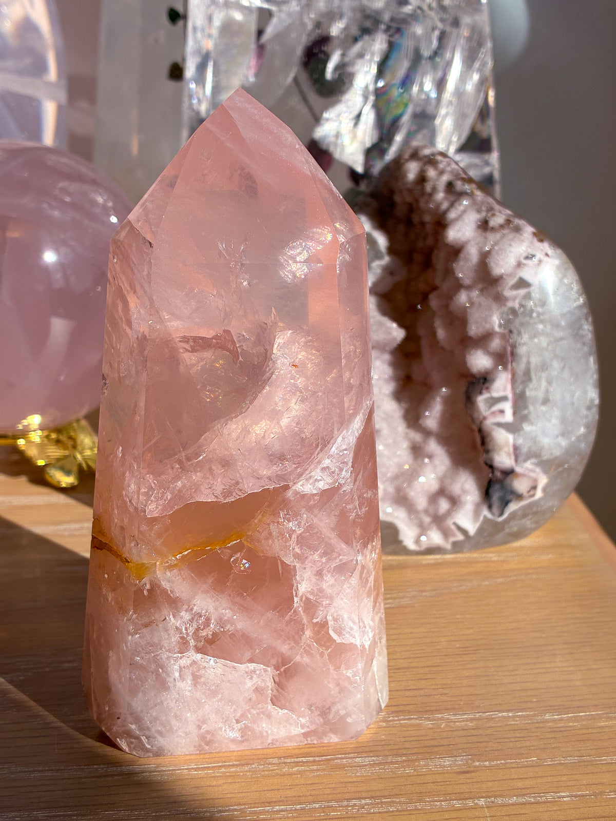 Brazlian Rose Quartz tower