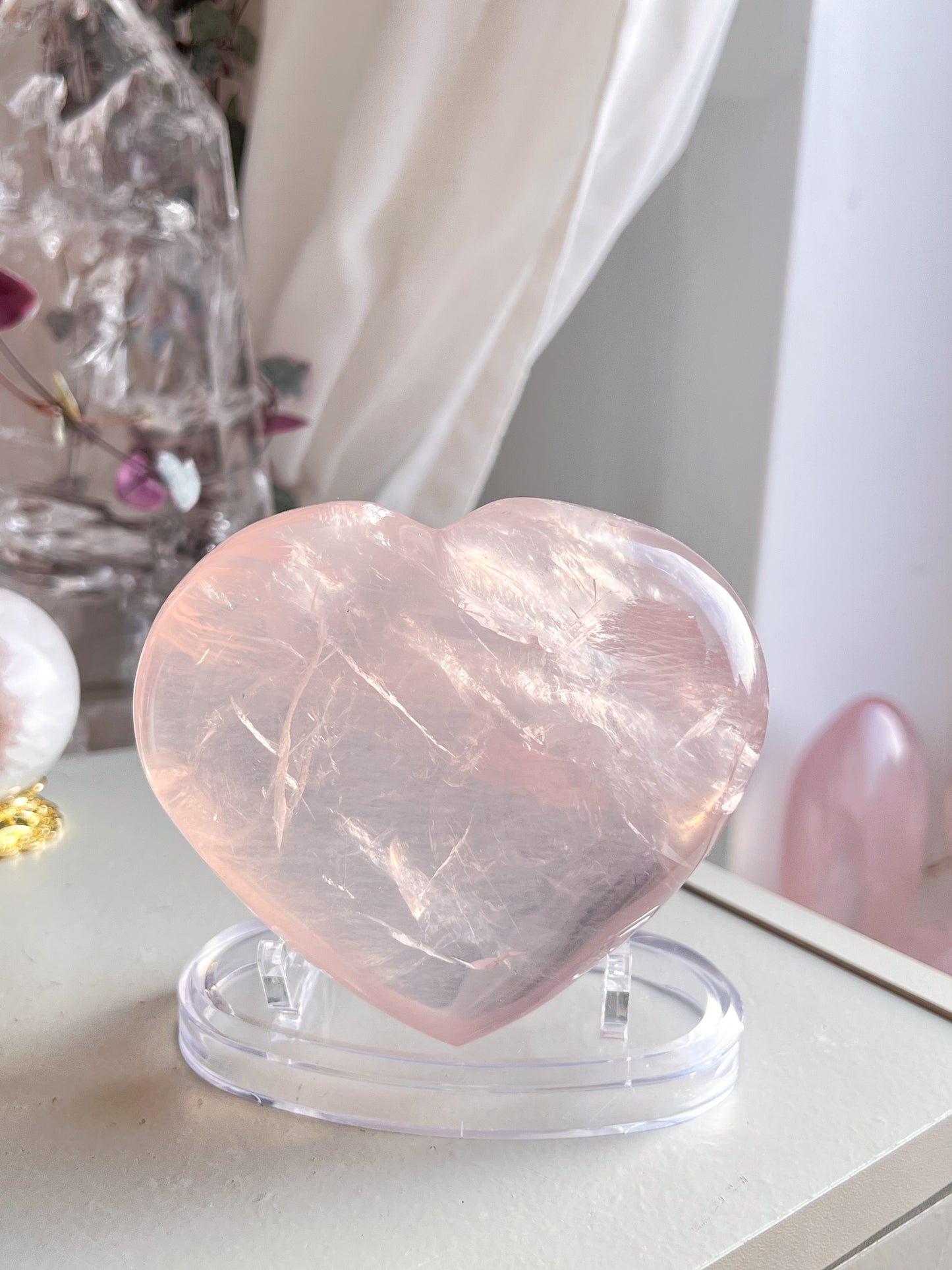 Star Rose Quartz Heart