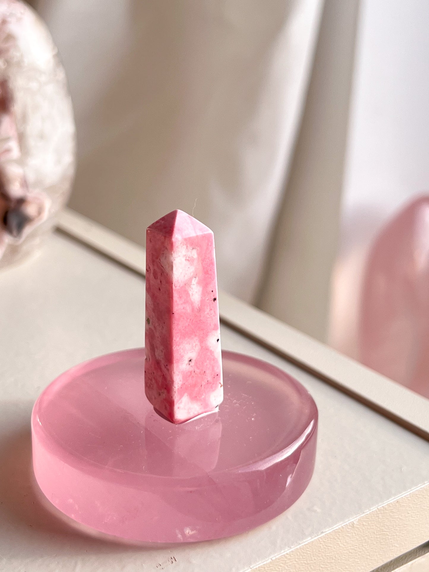 Pink Rhodonite mini tower