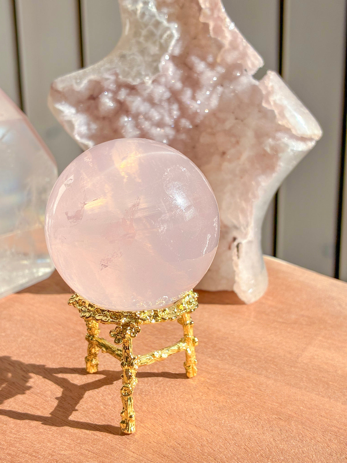 mozambique rose quartz sphere