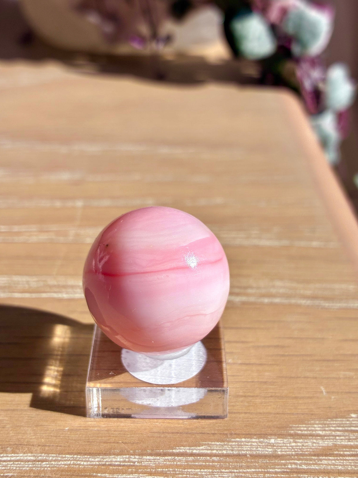 Pink opal sphere