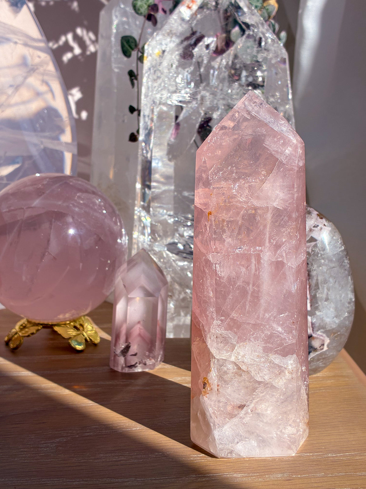 Brazlian Rose Quartz tower