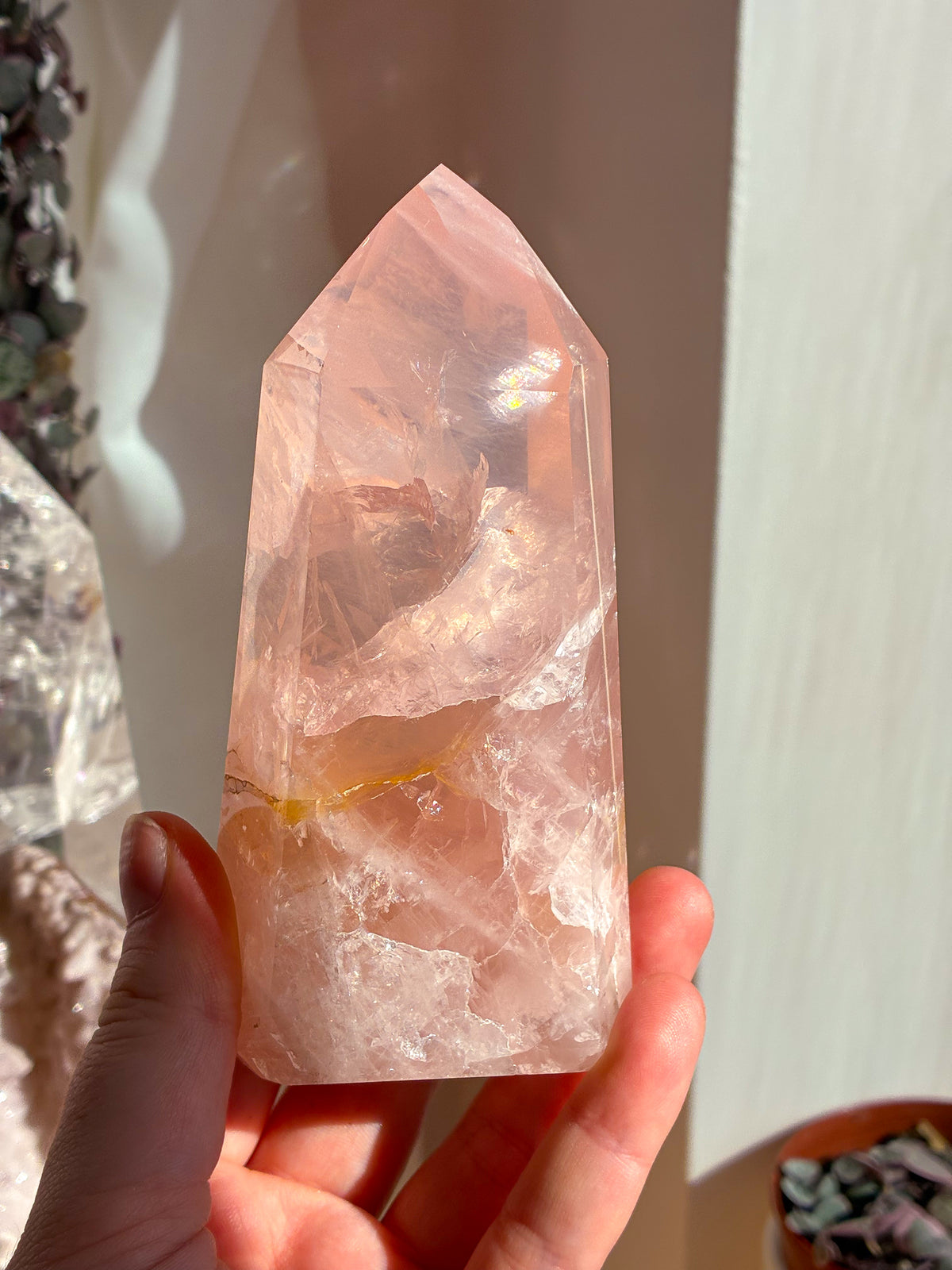 Brazlian Rose Quartz tower