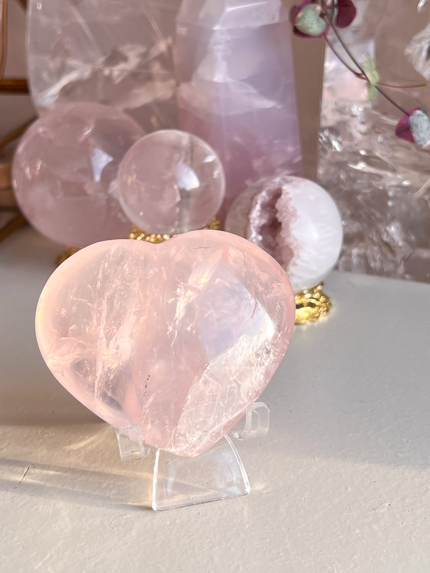 Star Rose Quartz Heart