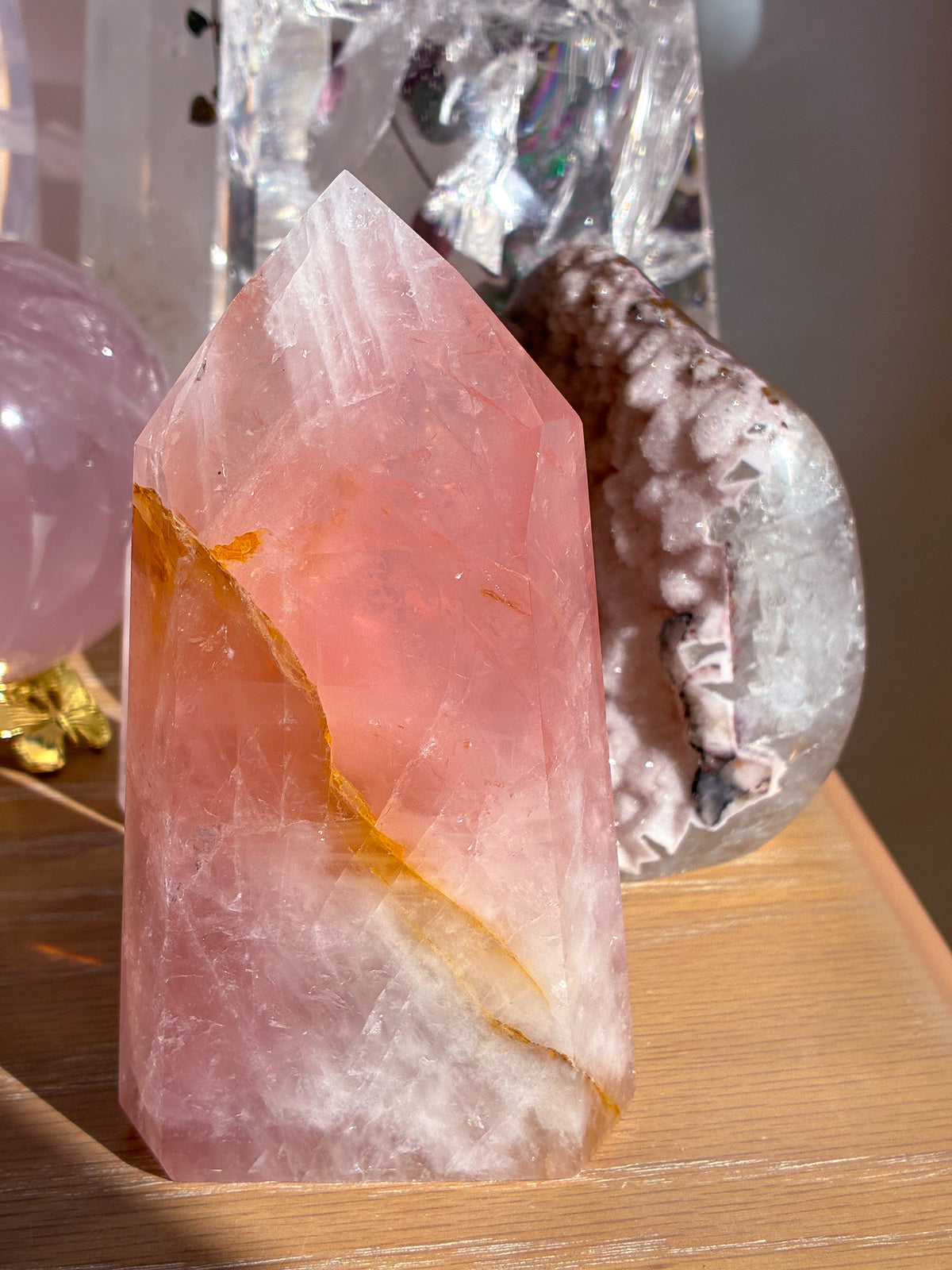 Brazlian Rose Quartz tower