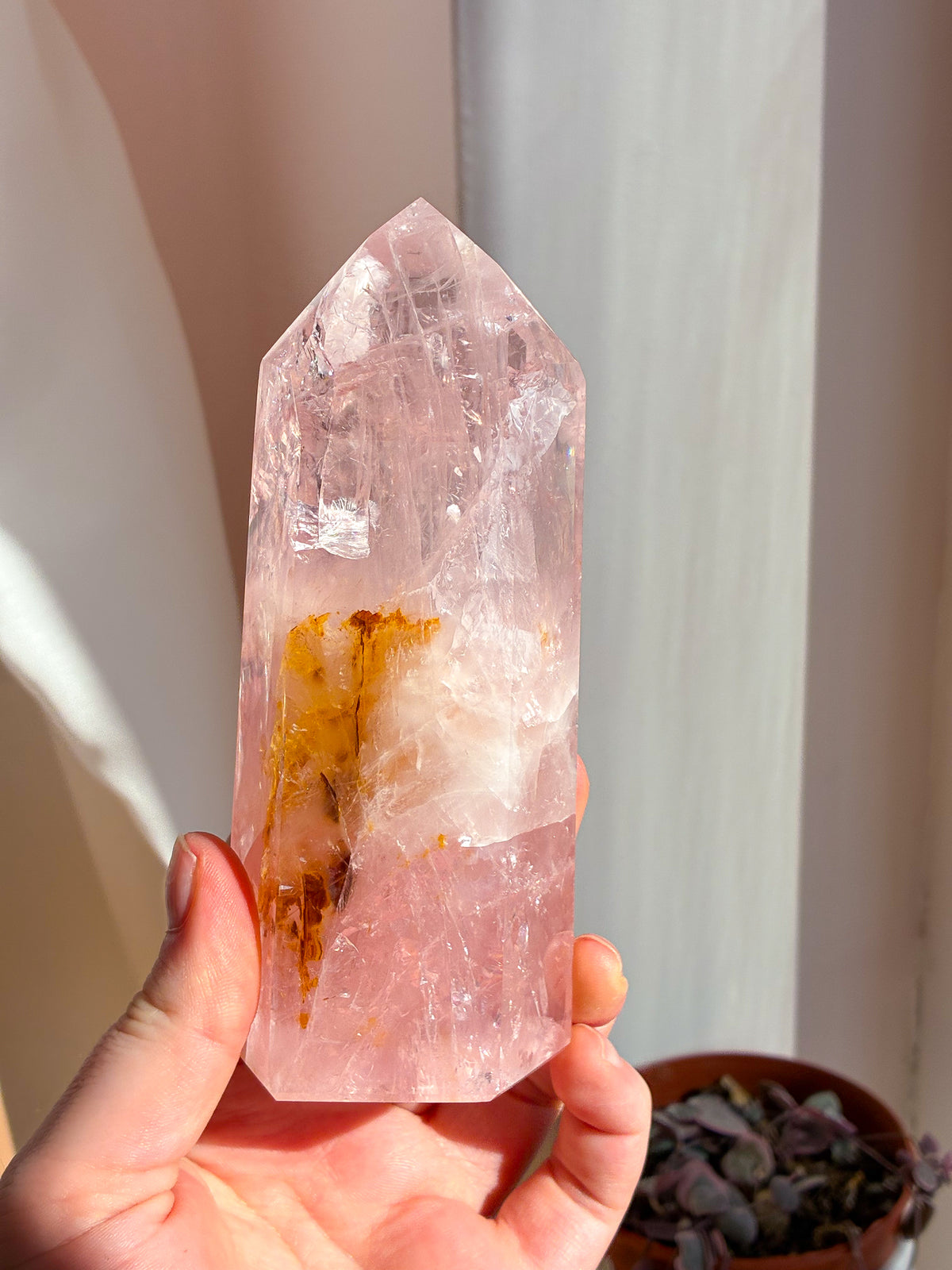 Brazlian Rose Quartz tower