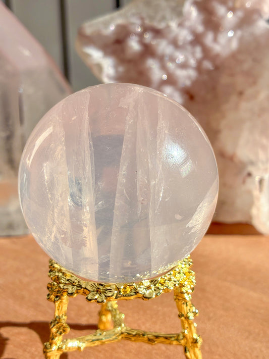 mozambique rose quartz sphere