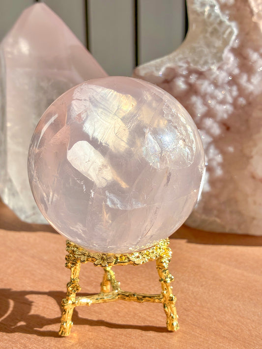 mozambique rose quartz sphere