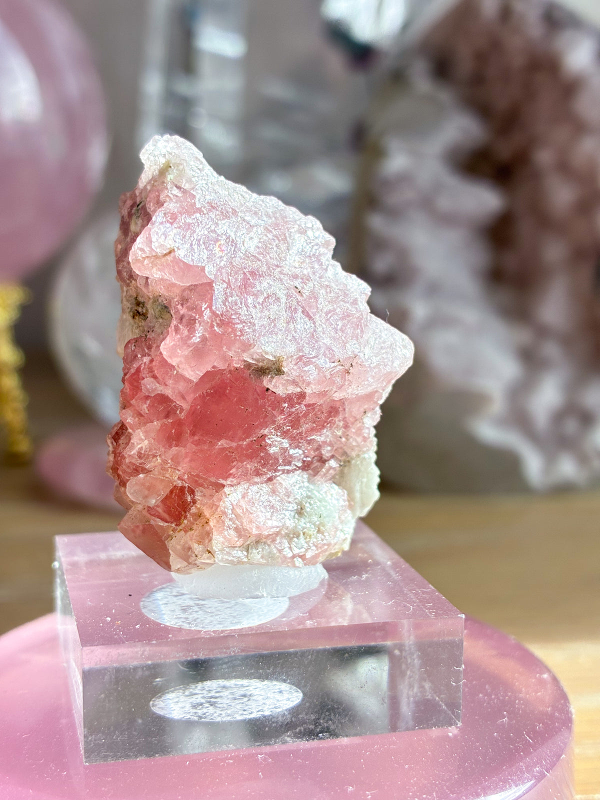 Swiss pink fluorite specimen
