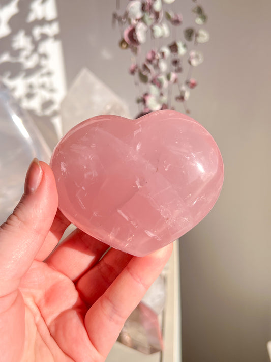 Star Rose Quartz heart