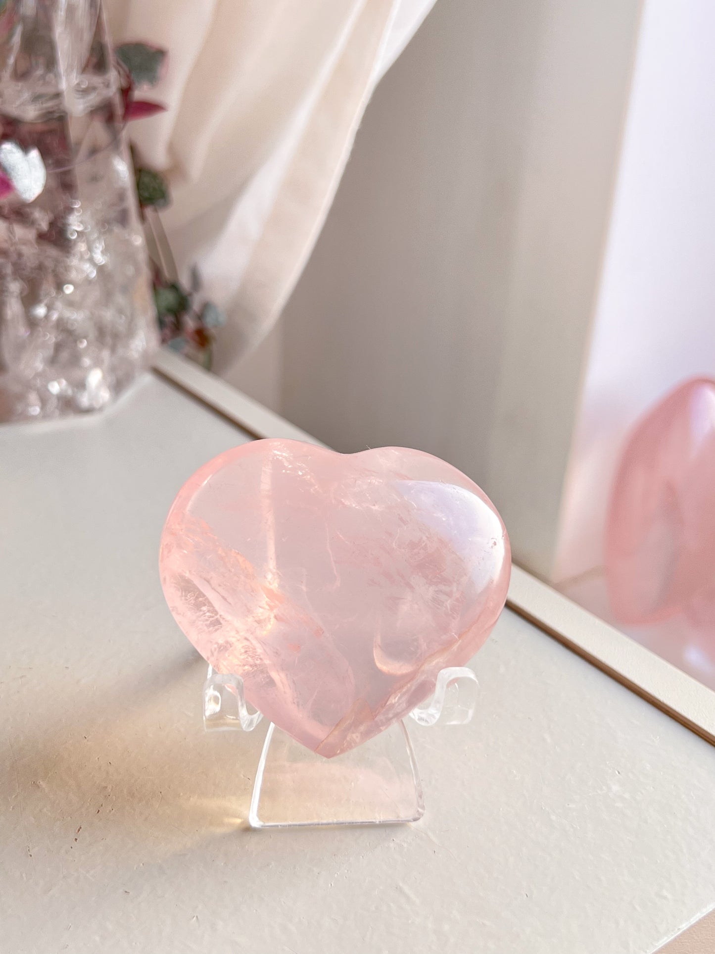 Star Rose Quartz Heart