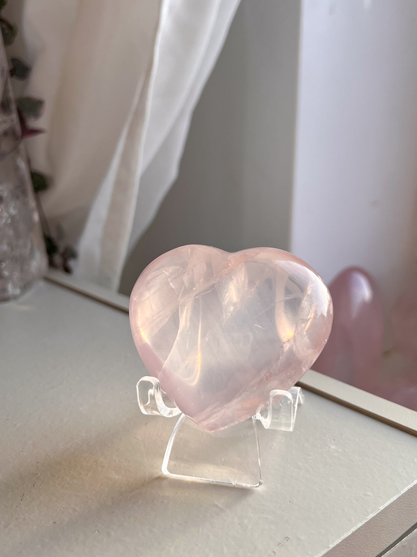 Star Rose Quartz Heart
