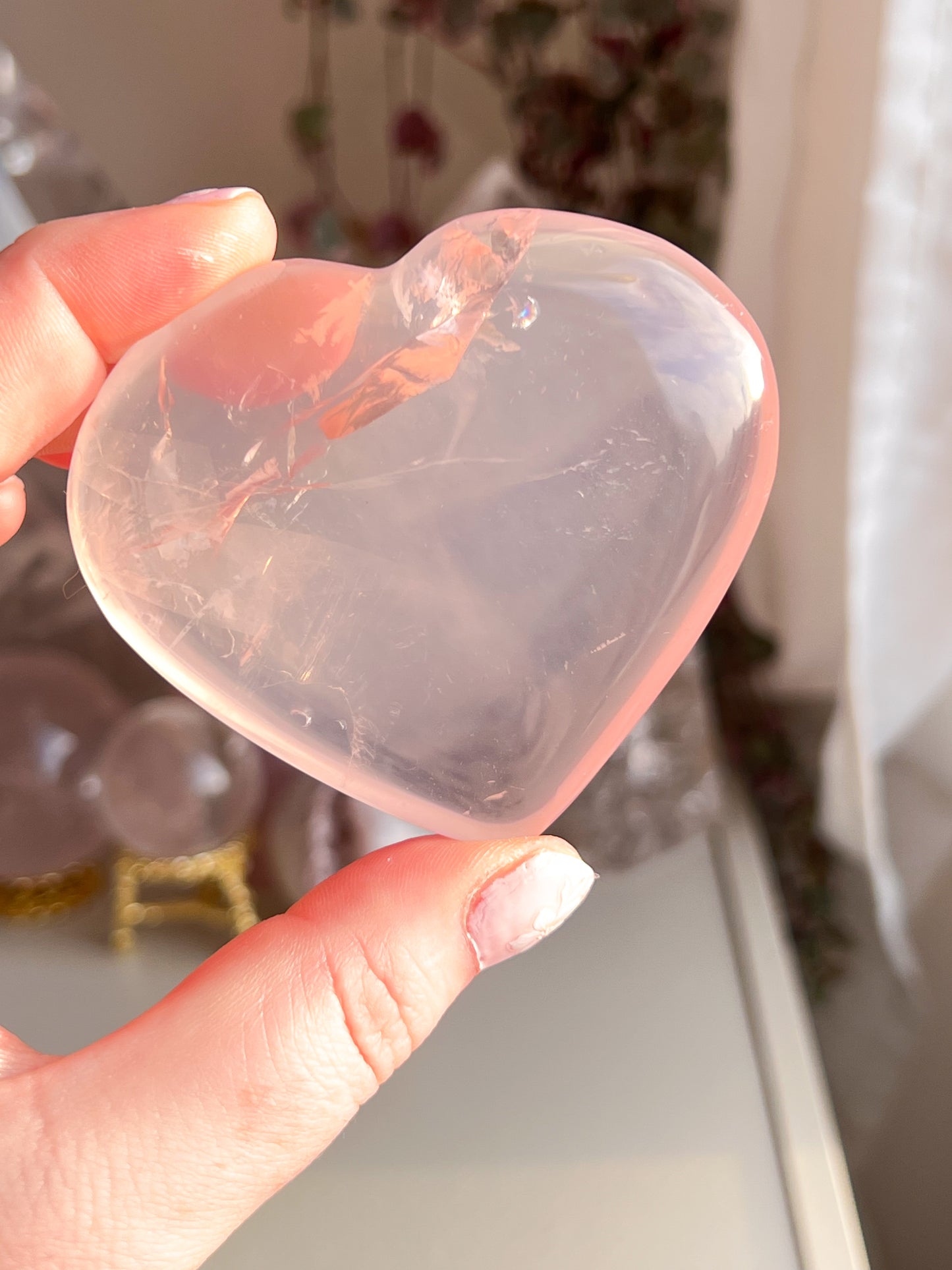 Star Rose Quartz Heart