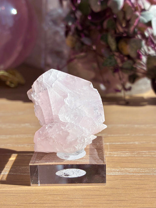 Pink calcite specimen