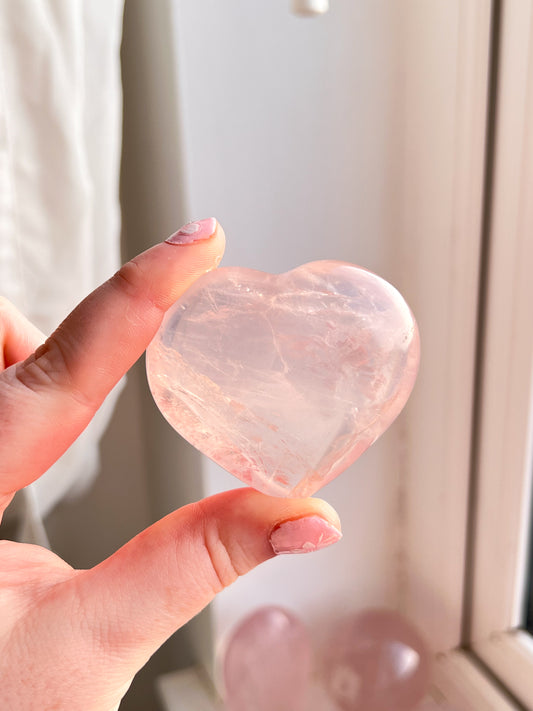 Star Rose Quartz Heart