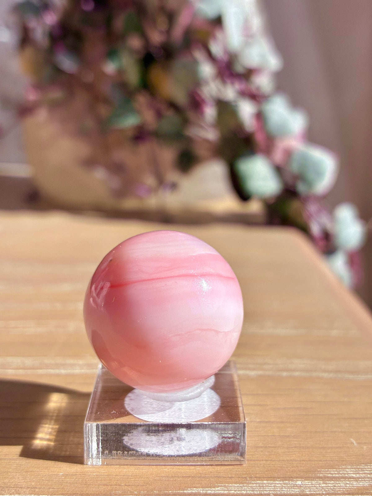 Pink opal sphere