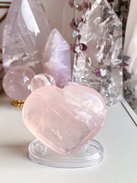 Star Rose Quartz Heart