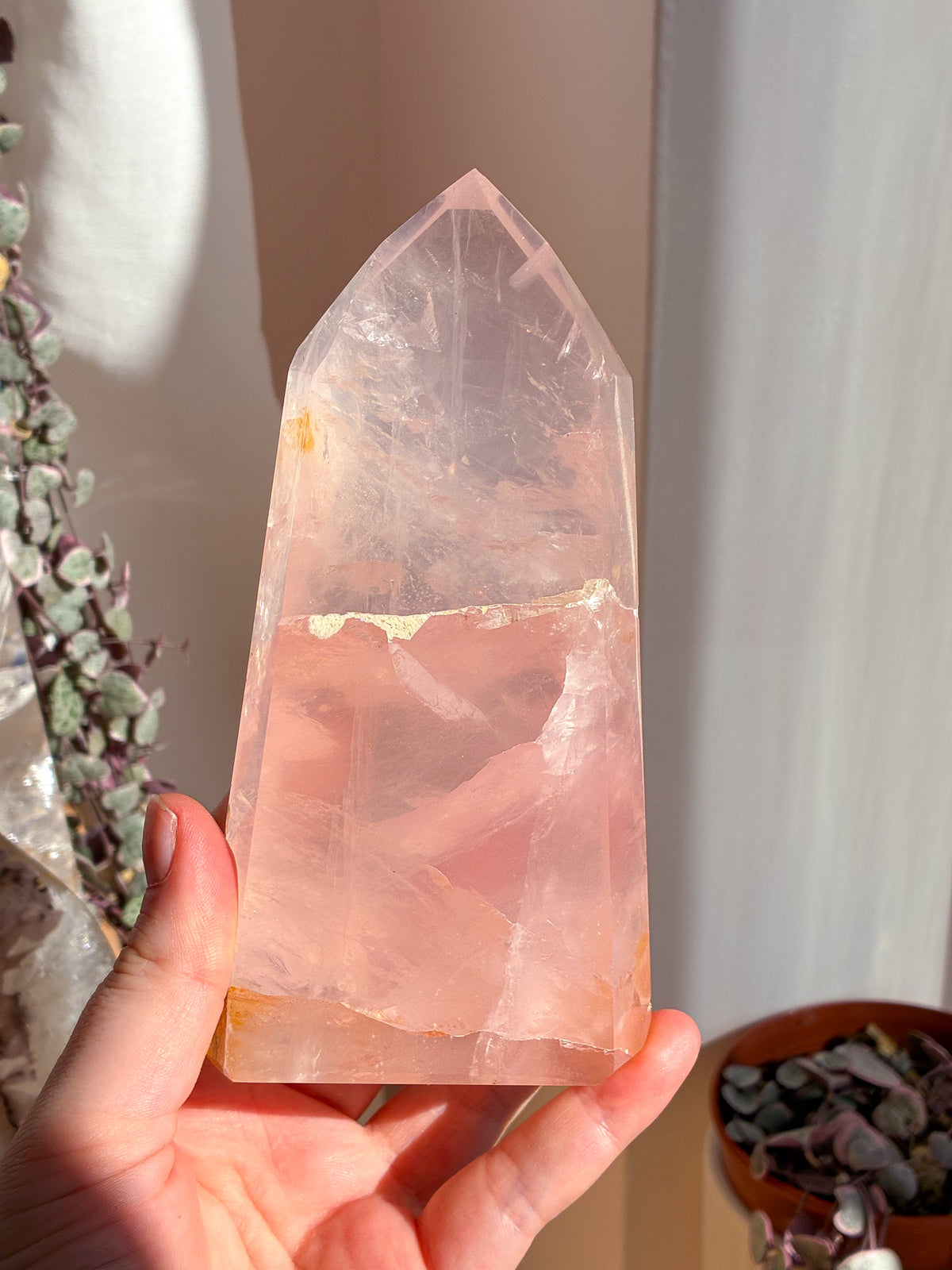 Brazlian Rose Quartz tower