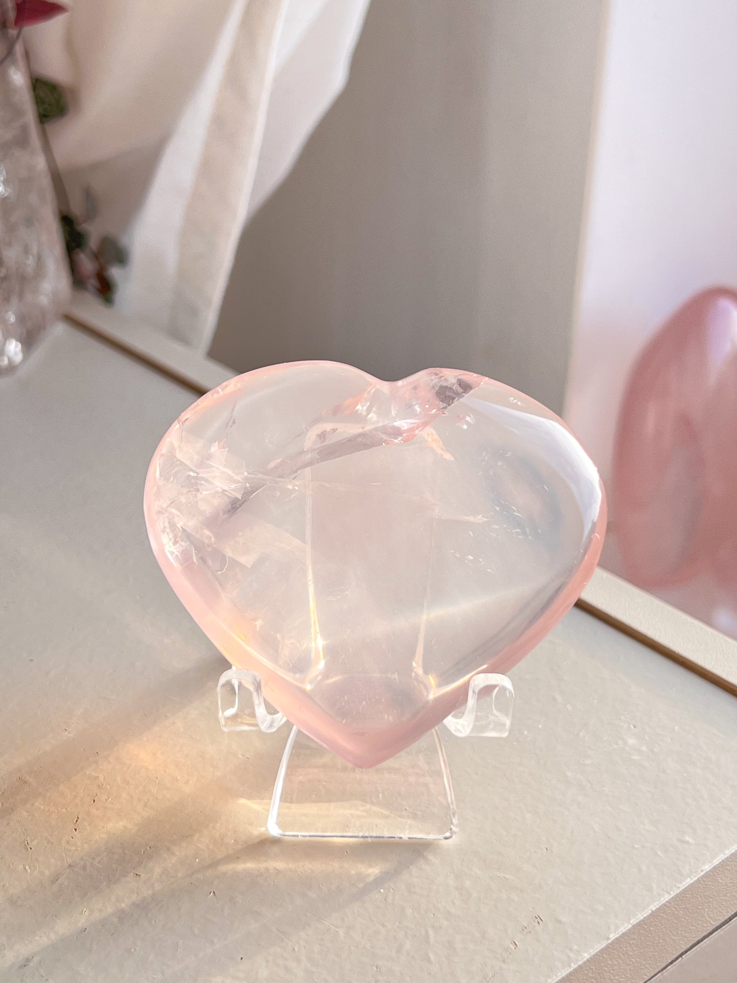 Star Rose Quartz Heart