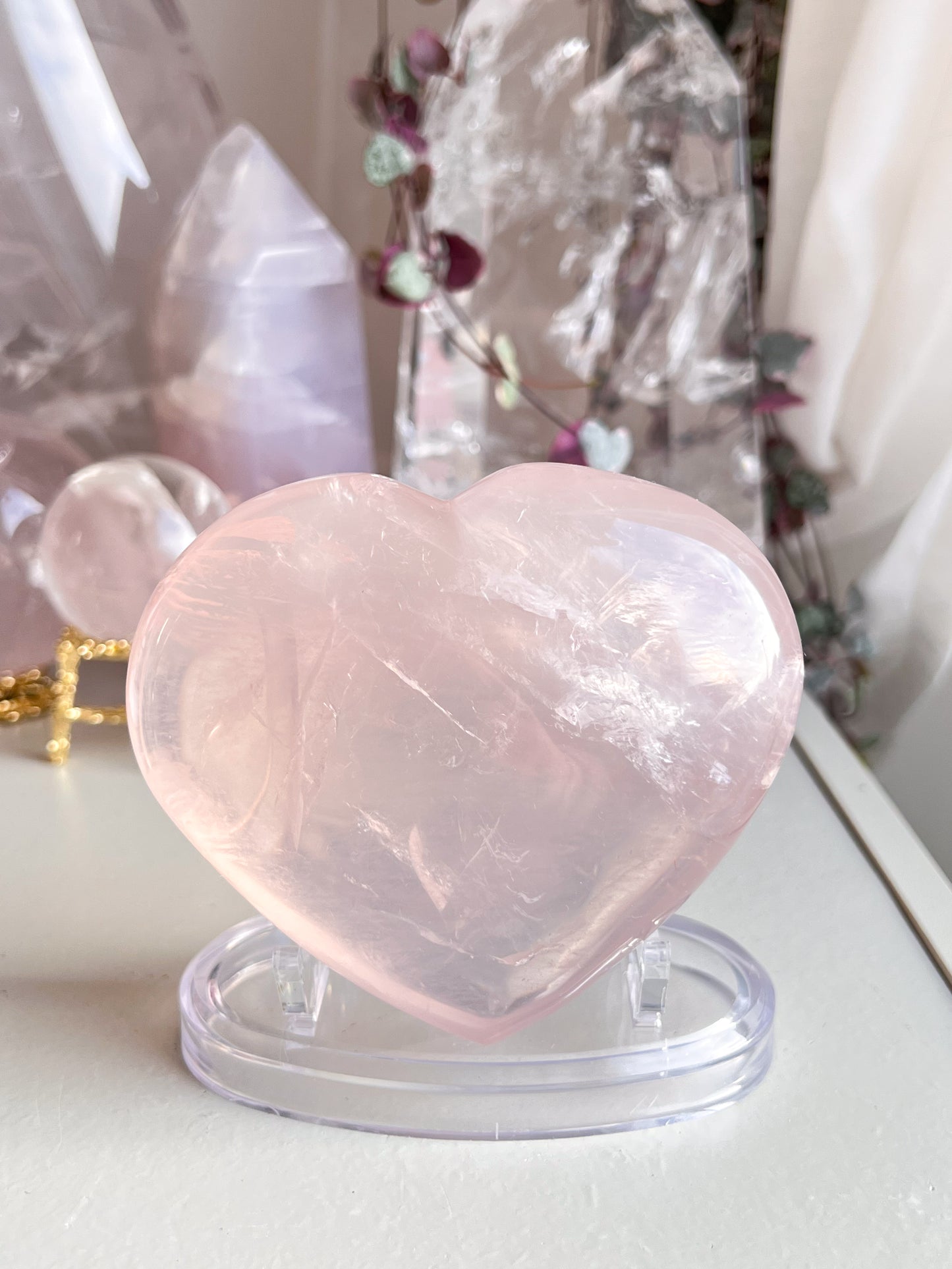Star Rose Quartz Heart